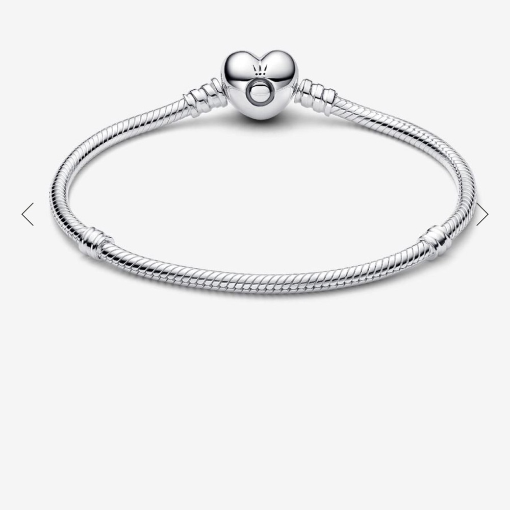 Pandora Silver Heart Snake Charm Bracelet